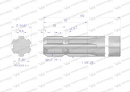 Wałek, WOM frezowany jednostronnie 150mm Z6 - 1 3/8, Waryński