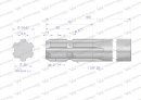 Wałek, WOM frezowany jednostronnie 400mm Z6 - 1 3/8, Waryński