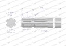 Wałek, WOM frezowany jednostronnie 500mm Z6 - 1 3/8, Waryński