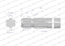 Wałek, WOM frezowany jednostronnie 800mm Z6 - 1 3/8, Waryński