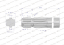 Wałek, WOM frezowany jednostronnie 900mm Z6 - 1 3/8, Waryński