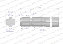 Wałek, WOM frezowany jednostronnie 1000mm Z6 - 1 3/8, Waryński