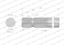 Wałek, WOM frezowany jednostronnie 300mm Z21 - 1 3/8, Waryński