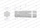 Wałek, WOM frezowany jednostronnie 100mm Z6 - 1 1/8, Waryński