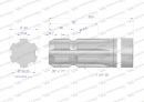 Wałek, WOM frezowany jednostronnie 300mm Z6 - 1 3/4, Waryński