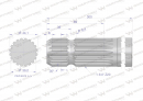 Wałek, WOM frezowany jednostronnie 300mm Z20 - 1 3/4, Waryński