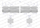 Wałek, WOM frezowany dwustronnie 350mm Z6 - 1 3/8, Waryński