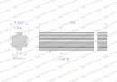 Wałek, WOM frezowany całościowo 250mm Z6 - 1 3/8, Waryński