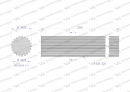 Shaft, PTO milled entirely 250mm Z21 - 1 3/8, Waryński