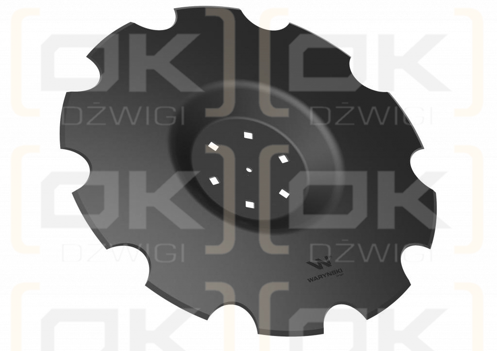 Talerz uzębiony Z-10 fi 560 mocowanie 6/120 grubość 4 mm przetłoczony stal borowa WARYŃSKI R