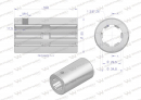 Tuleja, WOM łącząca frezowana 100mm Z6 - 1 3/8, Waryński