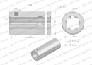 Tuleja, WOM łącząca frezowana 150mm Z6 - 1 3/8, Waryński