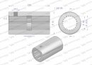 Tuleja, WOM łącząca frezowana 100mm Z21 - 1 3/8, Waryński