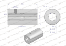 Tuleja, WOM łącząca frezowana 100mm Z6 - 1 1/8, Waryński