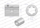 Bushing, PTO connecting milled 80mm Z6 - 1 3/4, Waryński