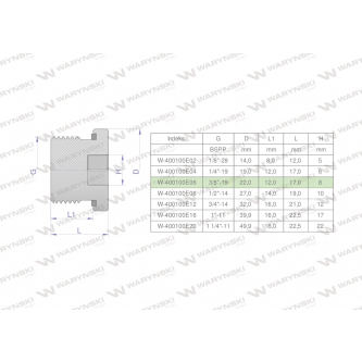 Korek hydrauliczny calowy (na imbus) 3/8