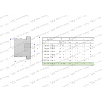 Korek hydrauliczny calowy (na imbus) 1 1/4