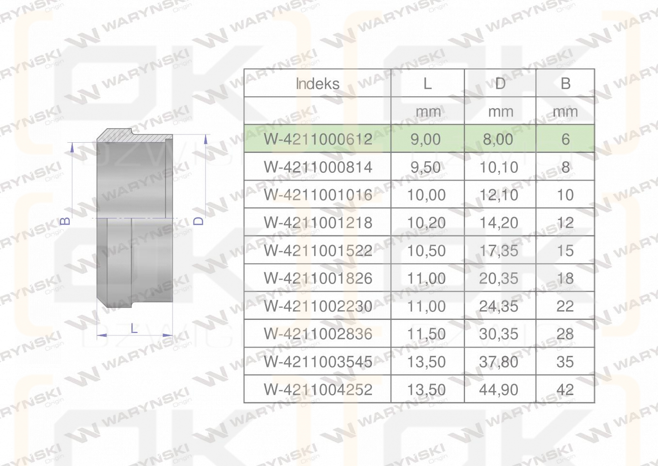Pierścień zacinający hydrauliczny (DPR06L/S) 06L/06S Waryński ( sprzedawane po 20 )
