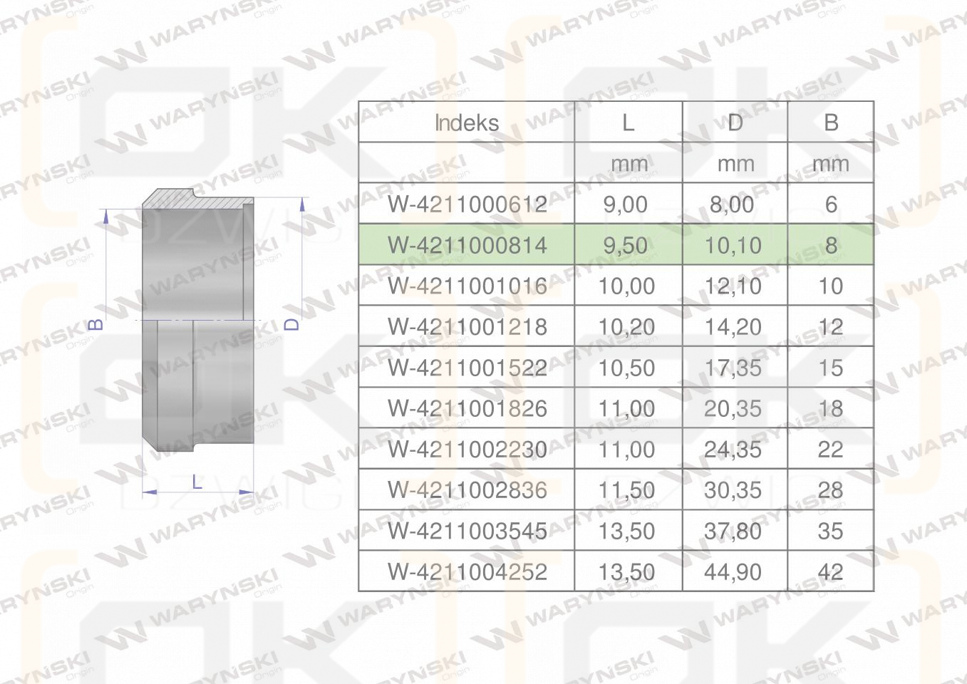 Pierścień zacinający hydrauliczny (DPR08L/S) 08L/08S Waryński ( sprzedawane po 20 )