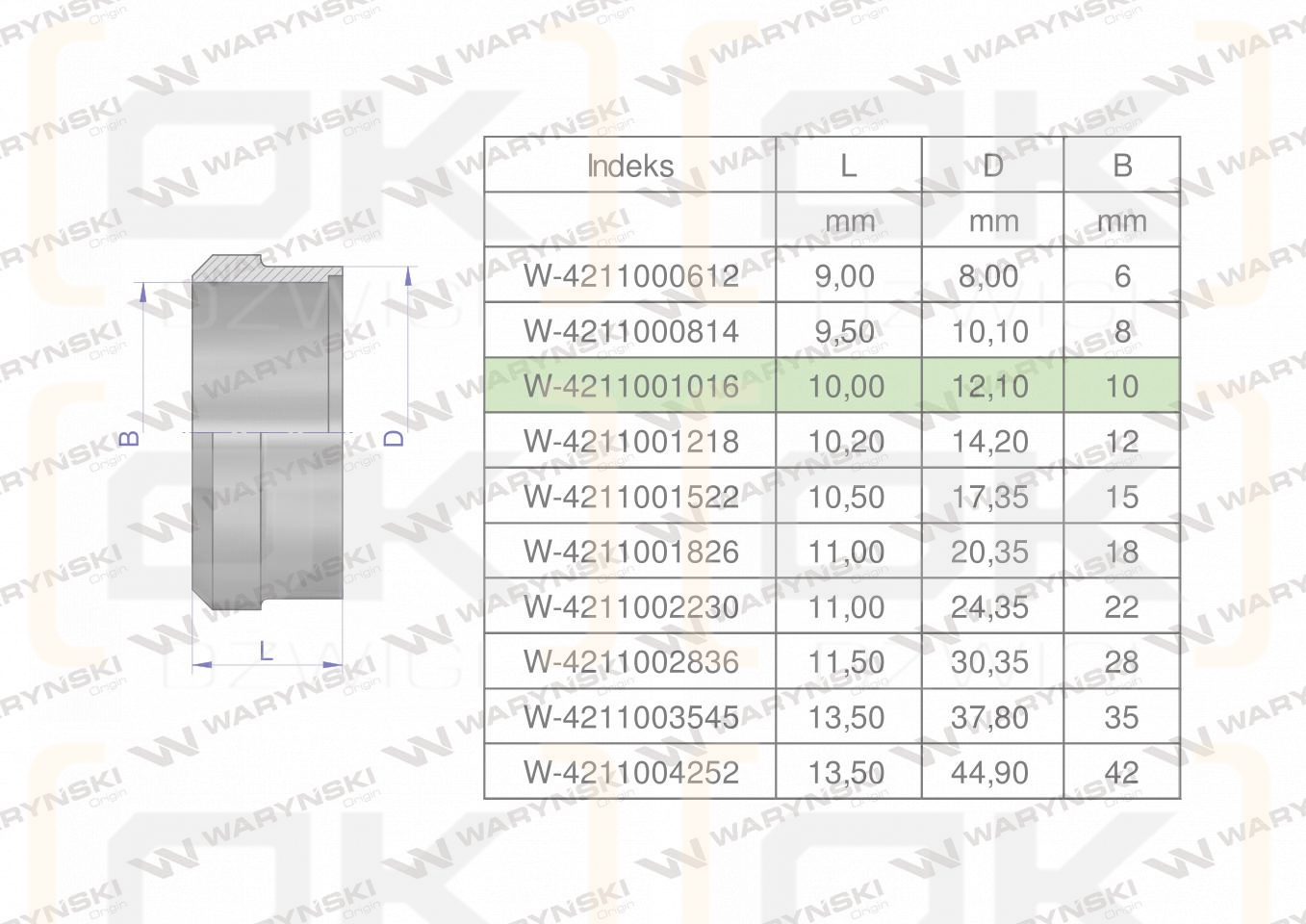 Pierścień zacinający hydrauliczny (DPR10L/S) 10L/10S Waryński ( sprzedawane po 20 )