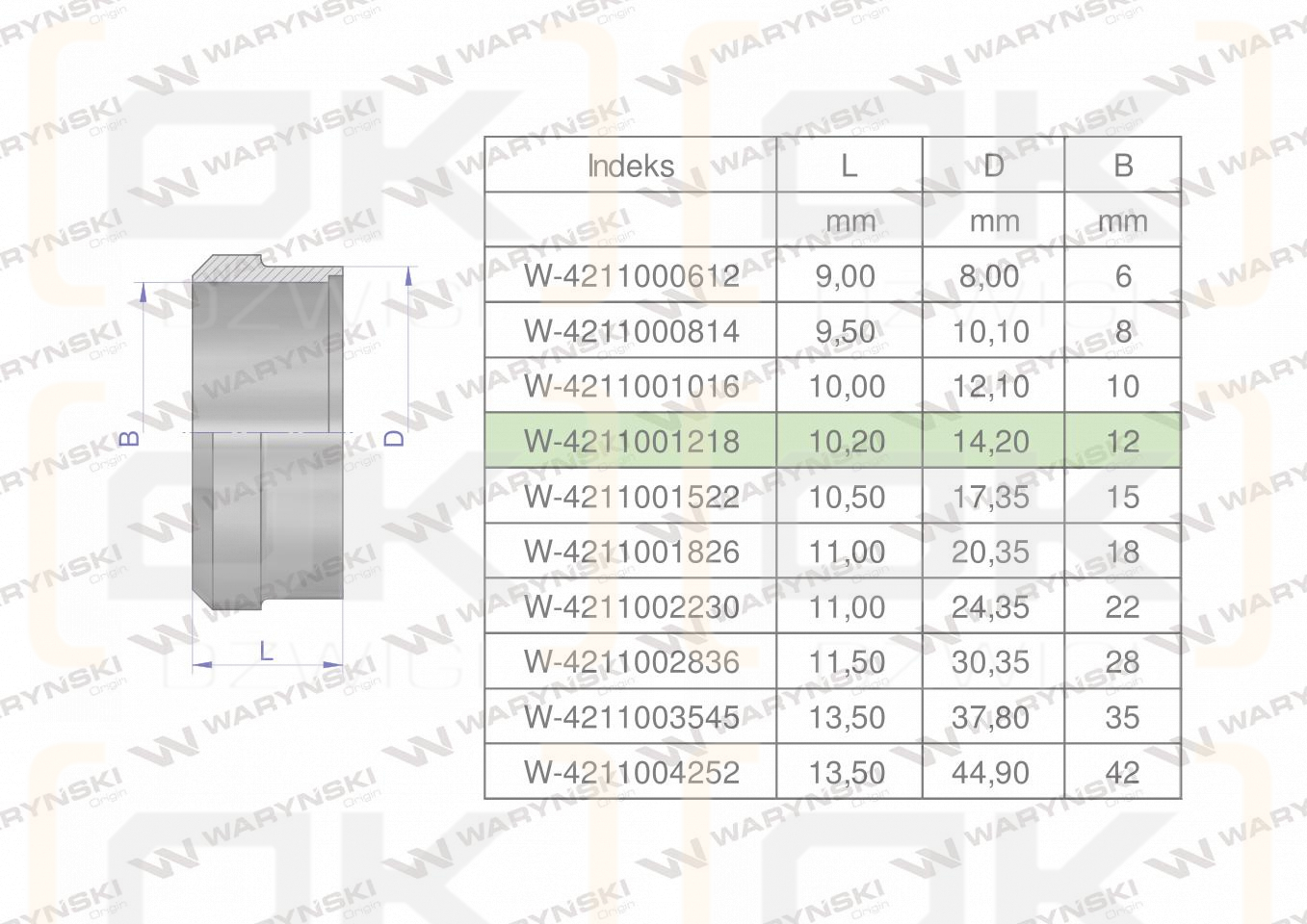 Pierścień zacinający hydrauliczny (DPR12L/S) 12L/12S Waryński ( sprzedawane po 20 )