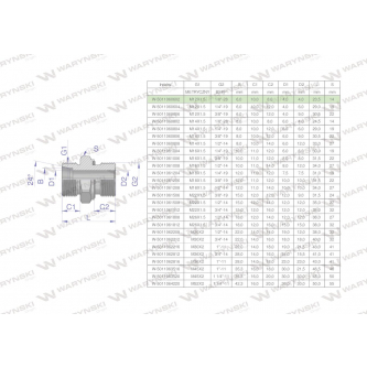 Przyłączka hydrauliczna BB (XGE) M12x1.5 06L x 1/8