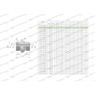 Przyłączka hydrauliczna BB (XGE) M12x1.5 06L x 1/4