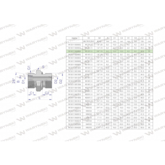 Przyłączka hydrauliczna BB (XGE) M12x1.5 06L x 3/8