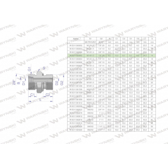Przyłączka hydrauliczna BB (XGE) M14x1.5 08L x 1/8
