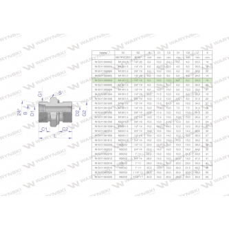 Przyłączka hydrauliczna BB (XGE) M14x1.5 08L x 1/4