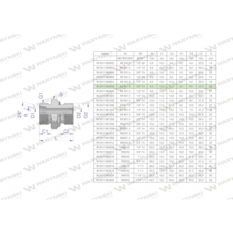 Przyłączka hydrauliczna BB (XGE) M14x1.5 08L x 3/8