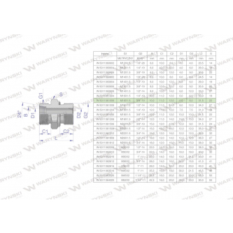 Przyłączka hydrauliczna BB (XGE) M16x1.5 10L x 3/8