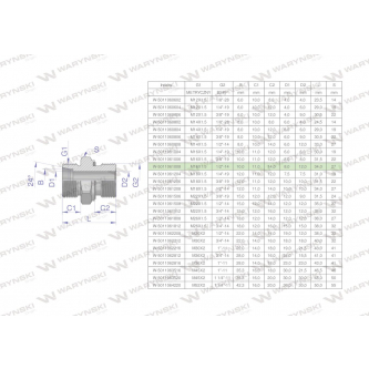 Przyłączka hydrauliczna BB (XGE) M16x1.5 10L x 1/2