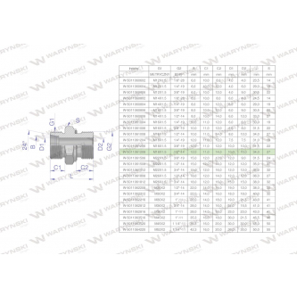 Przyłączka hydrauliczna BB (XGE) M18x1.5 12L x 1/2
