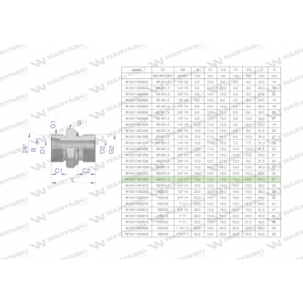 Przyłączka hydrauliczna BB (XGE) M26x1.5 18L x 1/2