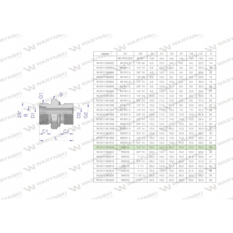 Przyłączka hydrauliczna BB (XGE) M30x2 22L x 1/2