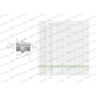 Przyłączka hydrauliczna BB (XGE) M36x2 28L2 28L x 3/4