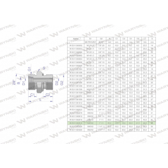 Przyłączka hydrauliczna BB (XGE) M45x2 35L3 35L x 1