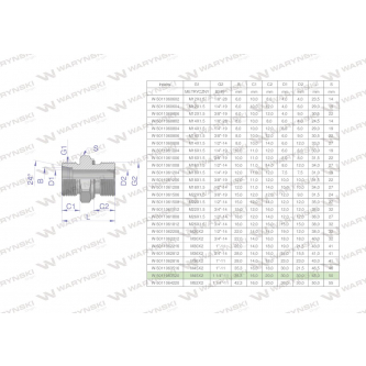 Przyłączka hydrauliczna BB (XGE) M45x2 35L x 1 1/4