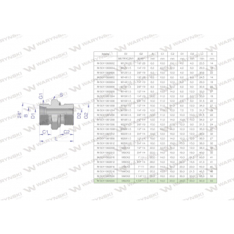 Przyłączka hydrauliczna BB (XGE) M52x2 42L x 1 1/4