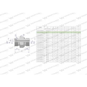 Przyłączka hydrauliczna (odmiana ciężka XGE) BB M16x1.5 08S x 1/4