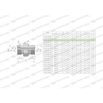 Przyłączka hydrauliczna (odmiana ciężka XGE) BB M16x1.5 08S x 3/8