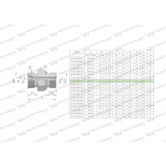 Przyłączka hydrauliczna (odmiana ciężka XGE) BB M20x1.5 12S x 3/8