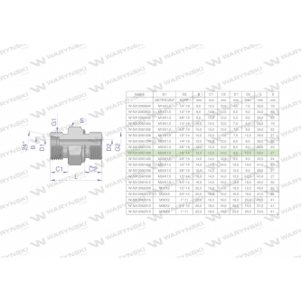 Przyłączka hydrauliczna (odmiana ciężka XGE) BB M20x1.5 12S x 1/2