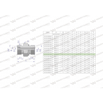 Przyłączka hydrauliczna (odmiana ciężka XGE) BB M22x1.5 14S x 3/8