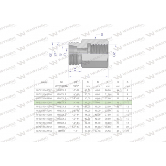 Tulejka różnicowa hydrauliczna AB M16x1.5 10L GZ x 1/4