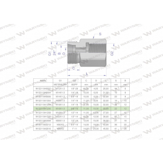 Tulejka różnicowa hydrauliczna AB M18x1.5 12L GZ x 3/8
