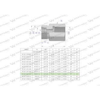 Tulejka różnicowa hydrauliczna AB M26x1.5 18L GZ x 1/2