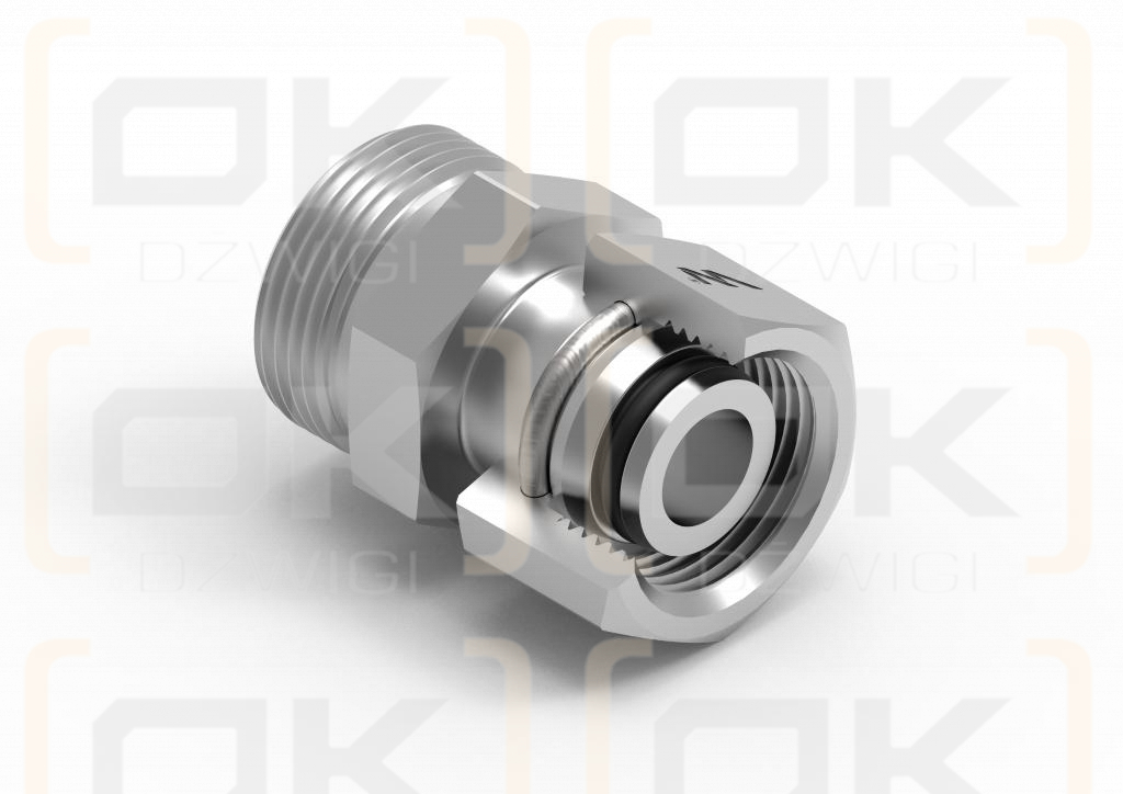 Złączka hydrauliczna metryczna AB (XKOR) A-M22x1.5 15L / B-M27x2 18L Waryński ( sprzedawane po 2 )