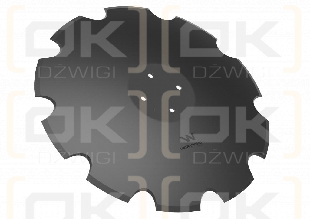 Talerz uzębiony Z-10 fi 560 mocowanie 4/98 grubość 4.5 stal borowa WARYŃSKI R